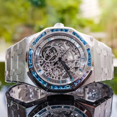 Audemars Piguet Royal Oak Double Balance Wheel Openworked 15412BC.TO.1220BC.01 Royal Oak Double Balance Wheel Openworked White Gold Swiss Topaz Bezel