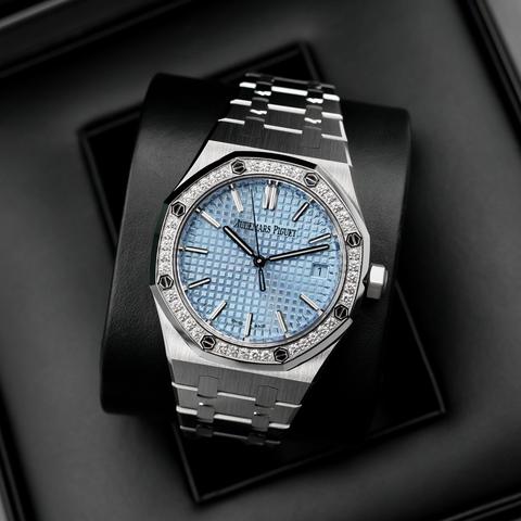 Audemars Piguet Royal Oak 15551ST Full Set 2022 - 50th Anniversary Ice Blue Factory Diamond Bezel