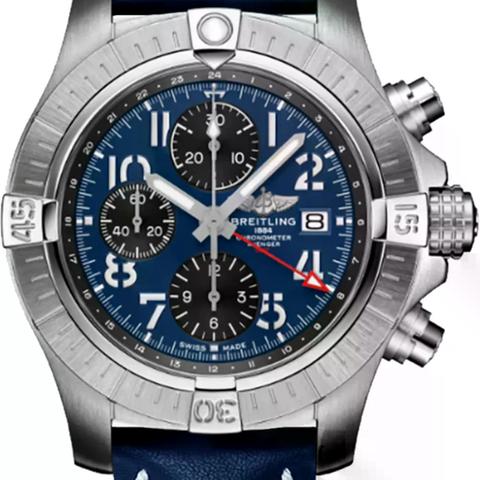 Breitling Avenger Chronograph GMT 45mm Stainless Steel Blue Dial Men's Watch A24315101C1X3 Complete Full Set