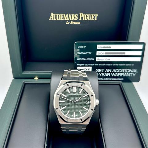 Audemars Piguet Royal Oak NEW 2025 Royal Oak 41mm Green Dial 15510ST.OO.1320ST.09 Box Card