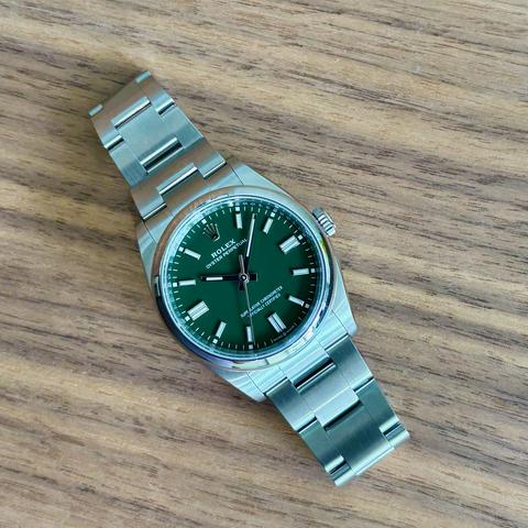 Rolex Oyster Perpetual 36 36mm Green Dial Circa 2026 Unworn Full Set