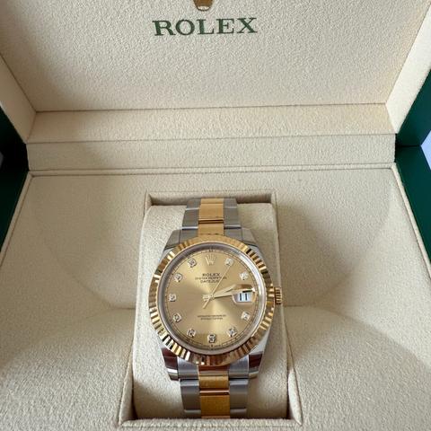 Rolex Datejust 41 - Diamond Champagne Dial - Unworn Full Set