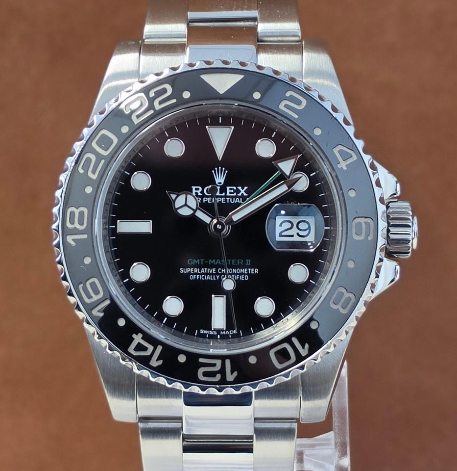 Rolex GMT-Master II Steel - Black Dial - 116710LN - Box + Rolex Service Papers 2021 - Automatic 2007