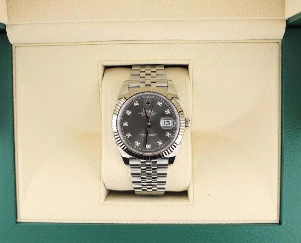 Rolex Datejust 41 2023 Datejust 126334 Rhodium Diamond Dial SS Fluted Jubilee No Papers 41mm