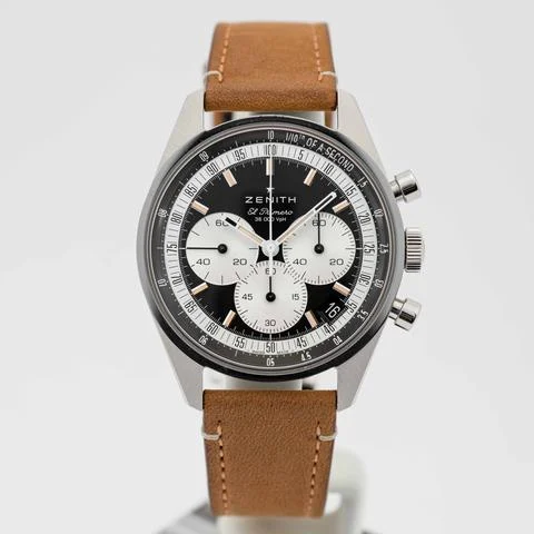 Zenith Chronomaster Original Reverse Panada Dial A386 Chronograph Stainless Steel 38mm (03.3200.3600/21.C903) - FULL SET Box & Papers August 2022
