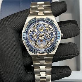 Vacheron Constantin Overseas Perpetual Calendar Ultra-Thin Skeleton 41.5mm 18K White Gold Skeleton Dial Sapphire Bezel (Ref# 4307V/220G-236C)