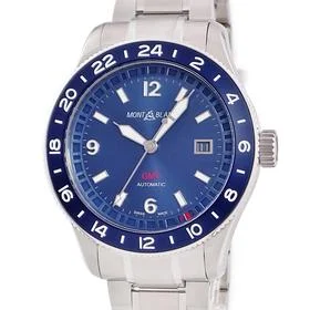 Montblanc 1858 Watches MB129616 1858 GMT Unused Blue Sunray Date Arabic Bar